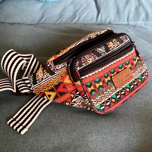 Vintage Handbags - Vintage loud B fresh mixed patterns fanny pack